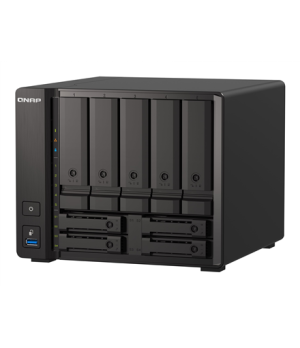 QNAP | 9-Bay QuTS hero NAS | TS-H973AX-8G | Up to 9 HDD/SSD Hot-Swap | AMD Ryzen | Ryzen V1500B Quad-Core | Processor frequency 