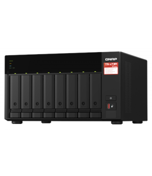 QNAP | 8-Bay QTS and QuTS hero NAS | TS-873A-8G | Up to 8 HDD/SSD Hot-Swap | AMD Ryzen | Ryzen V1500B Quad-Core | Processor freq