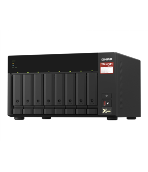 QNAP | 8-Bay QTS and QuTS hero NAS | TS-873A-8G | Up to 8 HDD/SSD Hot-Swap | AMD Ryzen | Ryzen V1500B Quad-Core | Processor freq