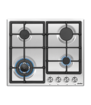 Simfer | Hob | H6.406.VGWIM | Gas | Number of burners/cooking zones 4 | Rotary knobs | Stainless Steel