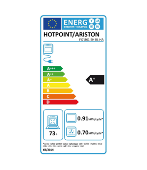 Hotpoint | Built in Oven | FI7 861 SH BL HA | 73 L | Multifunctional | AquaSmart | Electronic | Convection | Height 59.5 cm | Wi