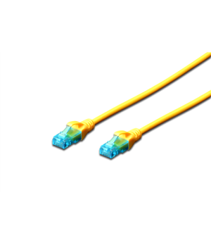 Digitus | Patch cord | CAT 5e U-UTP | PVC AWG 26/7 | 0.5 m | Yellow | Modular RJ45 (8/8) plug | Boots with kink protection, stra