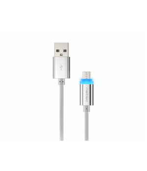 Natec Prati, USB Micro to Type A Cable 1m, LED, Silver | Natec | Prati | Micro USB | USB Type-A