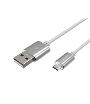 Natec Prati, USB Micro to Type A Cable 1m, Nylon, Silver | Natec | Prati | Micro USB | USB Type-A