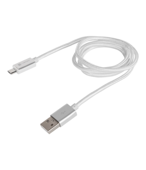 Natec Prati, USB Micro to Type A Cable 1m, Nylon, Silver | Natec | Prati | Micro USB | USB Type-A