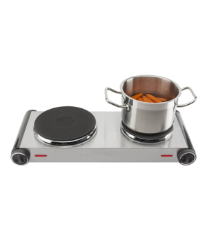 Tristar | Free standing table hob | KP-6248 | Number of burners/cooking zones 2 | Stainless Steel/Black | Electric