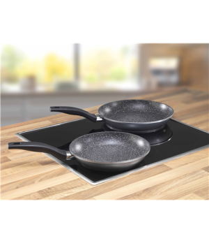 Stoneline | Pan Set of 2 | 6937 | Frying | Diameter 24/28 cm | Suitable for induction hob | Fixed handle | Anthracite