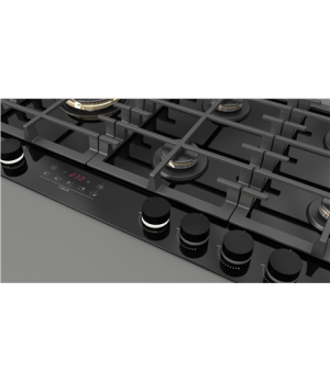 Fulgor | FCLH 905 G T WK BK | Hob | Gas on glass | Number of burners/cooking zones 5 | Touch | Timer | Black | Display