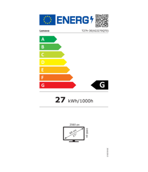 Lenovo | ThinkVision | T27h-30 | 27 " | IPS | QHD | 16:9 | 60 Hz | 6 ms | 2560 x 1440 | 350 cd/m² | HDMI ports quantity 1x HDMI 