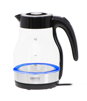 Camry | Kettle | CR 1300 | Electric | 2200 W | 1.7 L | Glass | 360° rotational base | Black