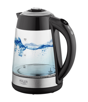 Adler | Kettle | AD 1285 | Electric | 2200 W | 1.7 L | Glass/Stainless steel | 360° rotational base | Grey