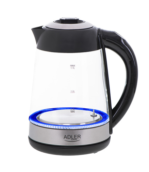 Adler | Kettle | AD 1285 | Electric | 2200 W | 1.7 L | Glass/Stainless steel | 360° rotational base | Grey