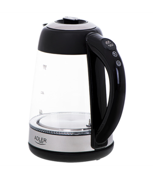 Adler | Kettle | AD 1285 | Electric | 2200 W | 1.7 L | Glass/Stainless steel | 360° rotational base | Grey