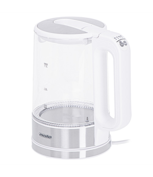 Mesko | Kettle | MS 1301w | Electric | 1850 W | 1.7 L | Glass/Stainless steel | 360° rotational base | White