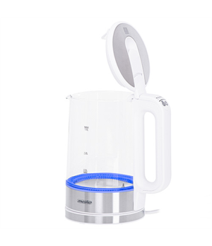 Mesko | Kettle | MS 1301w | Electric | 1850 W | 1.7 L | Glass/Stainless steel | 360° rotational base | White