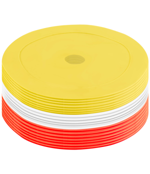 Pure2Improve | Rubber Training Markers | Red/White/Yellow