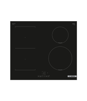 Bosch | Hob | PWP611BB5E | Induction | Number of burners/cooking zones 4 | Touch | Timer | Black