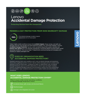 Lenovo | 4Y Accidental Damage Protection One (Valid for computers with 4Y warranty) | Warranty | 4 year(s)