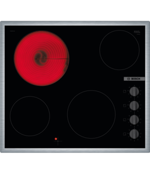 Bosch | Hob | PKE645CA2E | Vitroceramic | Number of burners/cooking zones 4 | Rotary knobs | Black