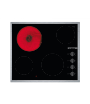 Bosch | Hob | PKE645CA2E | Vitroceramic | Number of burners/cooking zones 4 | Rotary knobs | Black