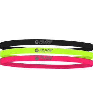 Pure2Improve | Head Bands Set, 3pcs | Black, Neon Pink, Neon Yellow