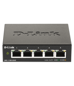 D-Link | Smart Managed Switch | DGS-1100-05V2/E | Managed L2 | Rackmountable | Gigabit Ethernet (copper) ports quantity 5