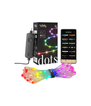 Twinkly|Dots Smart LED Lights 60 RGB (Multicolor), USB Powered, 3m, Transparent|RGB – 16M+ colors