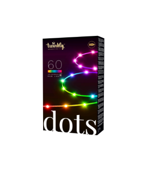 Twinkly|Dots Smart LED Lights 60 RGB (Multicolor), USB Powered, 3m, Transparent|RGB – 16M+ colors