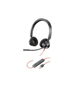 Poly Blackwire 3320, BW3320 USB-A Poly USB-A Headset  Built-in microphone Black USB Type-A Wired