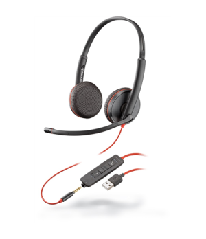 Poly BLACKWIRE,C3225 USB-A Poly USB-A Headset  Built-in microphone Black USB Type-A Wired