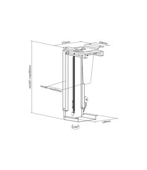 PC Table Mount | DA-90411 | 30-51 cm | Steel | Black