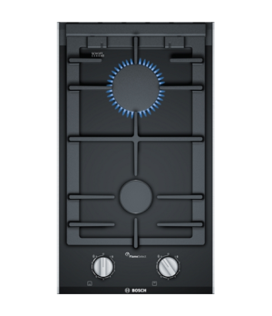 Bosch | PRB3A6B70 Series 8 | Hob | Gas on glass | Number of burners/cooking zones 2 | Rotary knobs | Black