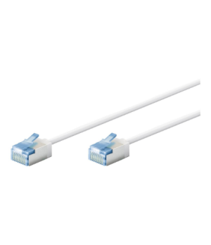 Goobay 74326 Ultra-Flexible CAT 6A Patch Cable, Slim, U/FTP, 0.15 m, White | Goobay