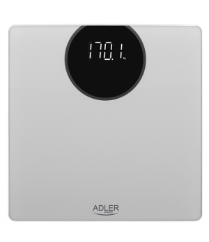 Adler | Bathroom scale | AD 8175 | Maximum weight (capacity) 180 kg | Accuracy 100 g | Silver