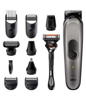 Braun All-in-one trimmer MGK7320 Cordless Number of length steps 13 Black/Silver