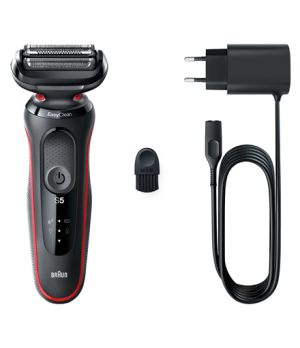 Braun | Shaver | 51-R1000s | Operating time (max) 50 min | Wet & Dry | Black/Red