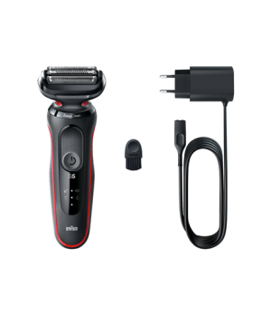 Braun | Shaver | 51-R1000s | Operating time (max) 50 min | Wet & Dry | Black/Red