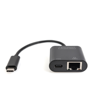 Digitus | USB-Type-C Gigabit Ethernet Adapter + PD with power delivery function | DN-3027 | Black | USB-C port to a Gigabit netw