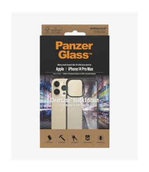 PanzerGlass | ClearCase with Black Frame | Case | Apple | iPhone 14 Pro Max | Black | Military grade standard Scratch resistant 