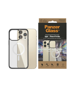 PanzerGlass | ClearCase with Black Frame MagSafe Compatible | Apple | iPhone 14 Pro Max | Clear | MagSafe compatible Military Gr