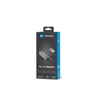 Natec Ethernet Adapter, Cricket USB 3.0, USB 3.0 to RJ45, Black | Natec | Ethernet Adapter Network Card | NNC-1924 Cricket USB 3