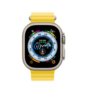 Apple  Ocean Band 49 Strap fits 130–200mm wrists Yellow Fluoroelastomer