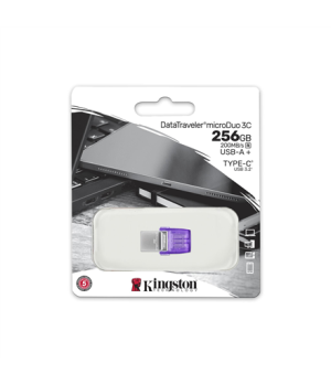 Kingston | DataTraveler | DT Micro Duo 3C | 256 GB | USB Type-C and Type-A | Purple