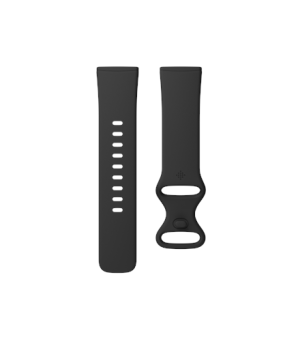 Fitbit | Versa 3/Sense Infinity Band, Black - Large | Flexible Water-Resistant Silicone | Silicone Loop & Peg Closure