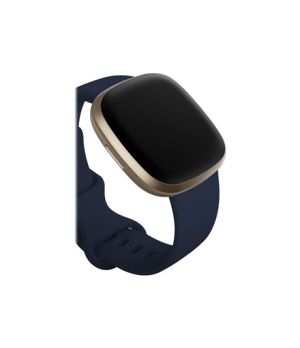 Fitbit | Versa 3/Sense Infinity Band, Midnight - Small | Flexible Water-Resistant Silicone | Silicone Loop & Peg Closure