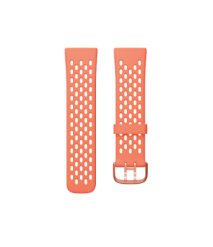 Fitbit | Versa 3/Sense Sport Band, Melon/Rose - Large | Breathable Water-Resistant Silicone | Stylish Two-Tone Design Double Alu