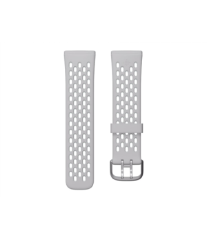 Fitbit | Versa 3/Sense Sport Band, Grey/Mint - Large | Breathable Water-Resistant Silicone | Stylish Two-Tone Design Double Alum