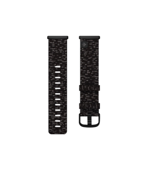 Fitbit | Versa 3/Sense Woven Band, Charcoal - Large | REPREVE Recycled Plastic Fibers | Aluminum Buckle & Plastic Closure
