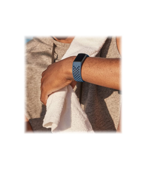 Fitbit | Charge 5 Sport Band, Deep Sea - Large | Flexible, Durable Silicone Material Aluminium, Plastic | Sweat-resistant
