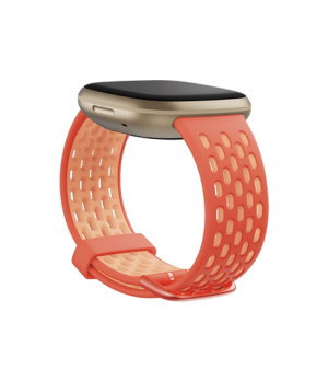 Fitbit | Versa 3/Sense Sport Band, Melon/Rose - Small | Flexible, Durable Silicone Material | Water-resistant